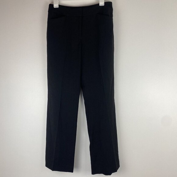 AK Anne Klein Women's Wide Leg Dress Pants Size 8 Black Stretch Trousers - Picture 1 of 9